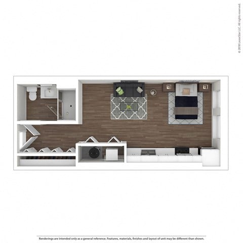 Floor plan for studio, 1 bath, 466 sqft